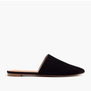 EUC Madewell Black Elie Suede Slipper Flat